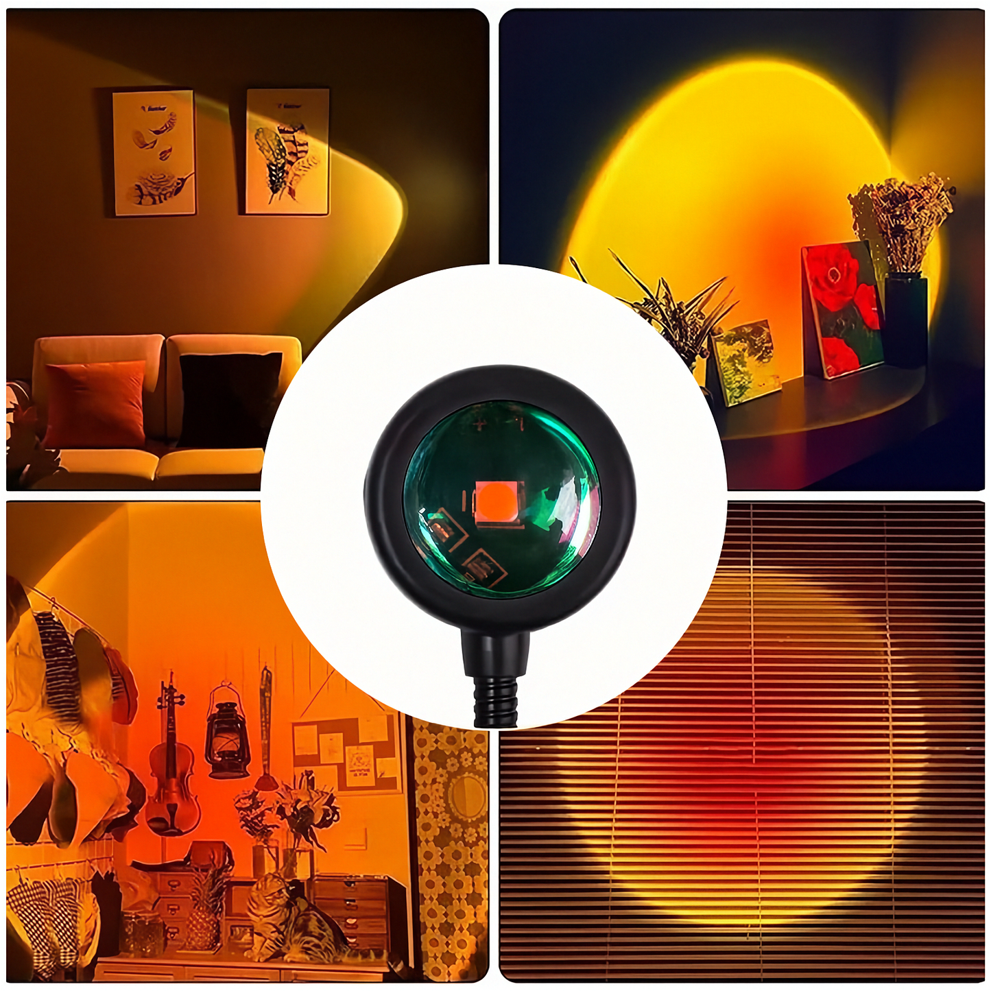 Luxvo Sunset Projection Lamp — Aesthetic Room Decor LED Night Light